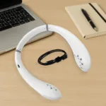 Portable USB Rechargeable Neck Fan – Wearable, 3 Speeds, Headphone Design