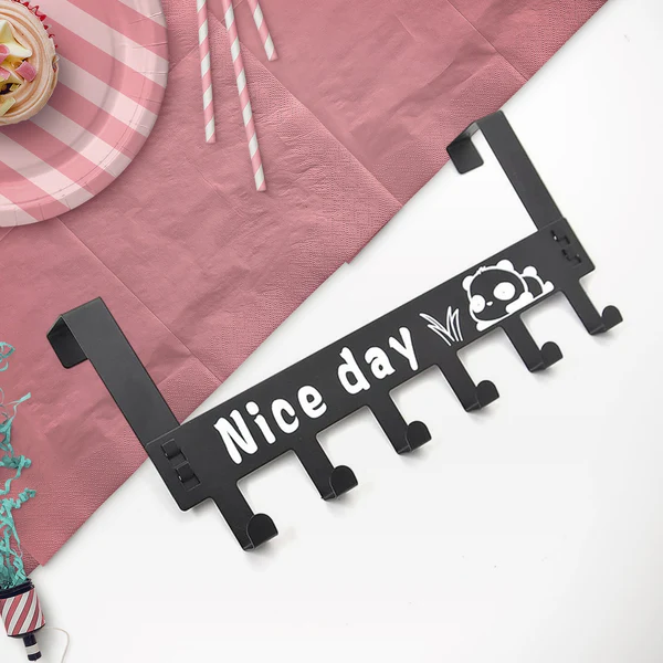 26a842c3-6379-441d-9c84-67a9d8127110 Heavy-Duty Carbon Steel Door Hook Hanger Rack (1 Pc 6 Hook Black)